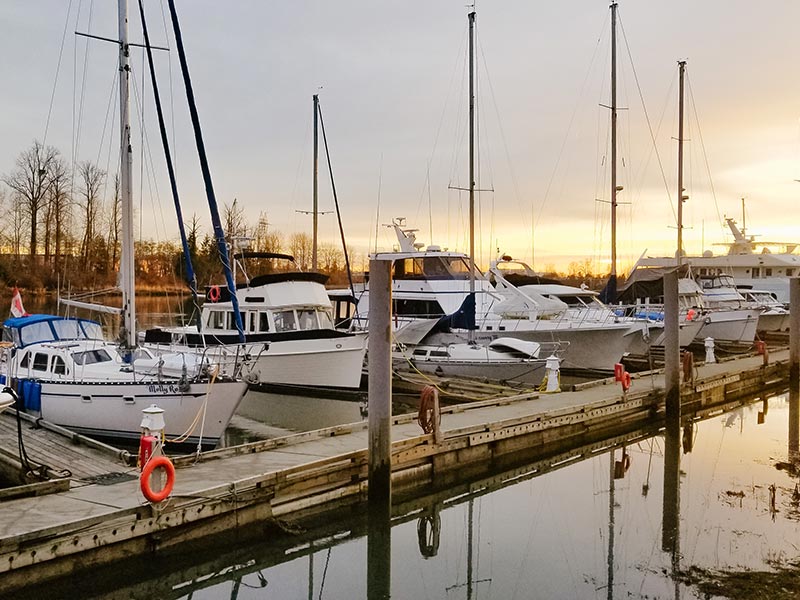 Moored Boats at the Marina Sunset